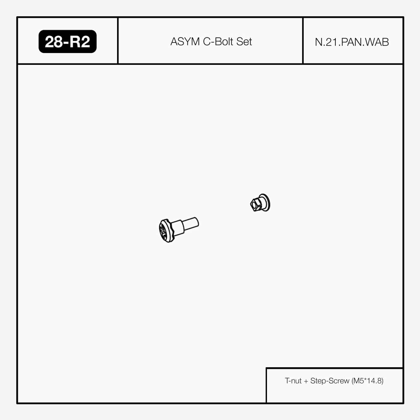 Hw-F003-A - Asym Hb C-Bolt Set | Nidecker | CA HW-F003-A - Asym Uniback C-Bolt Set Spare Parts Nidecker Premium Swiss Snowboard 7630949104540 N.25.PAN.AHS.BK.OS.1
